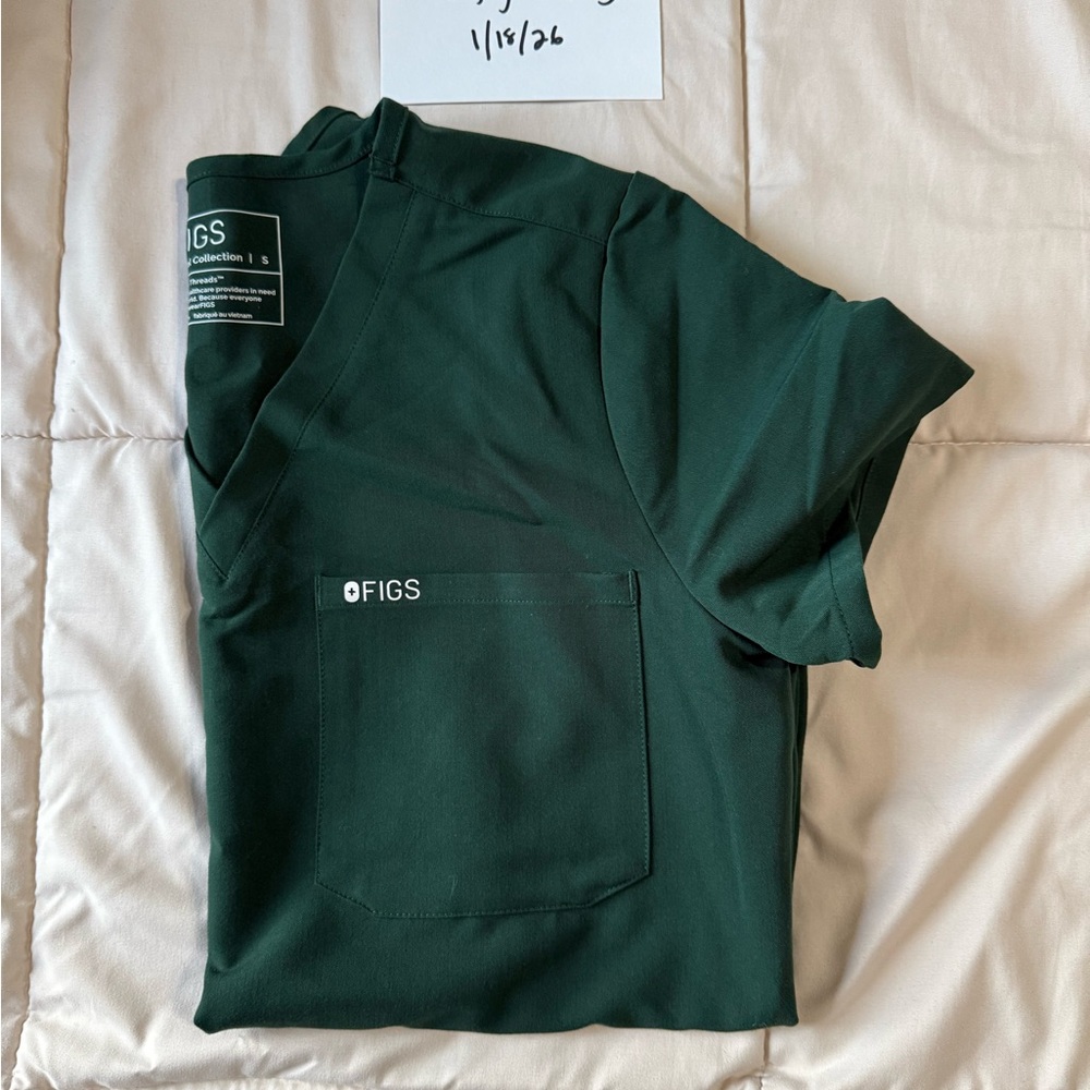 FIGS British Racing Green Scrub Top